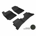 3D Maxpider Kagu 1st & 2nd Row Black Floor Liner Set for 2018-2019 Hyundai Accent L1HY08701509